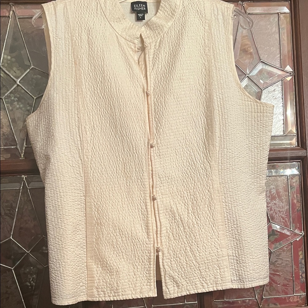 Eileen Fisher Ivory Textured Sleeveless Top
